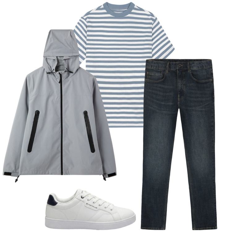 Outfit uomo - Total look #2406507. Stile Urban per Tutti i giorni. Abbinamento con sneakers, giacche, t-shirt, jeans.