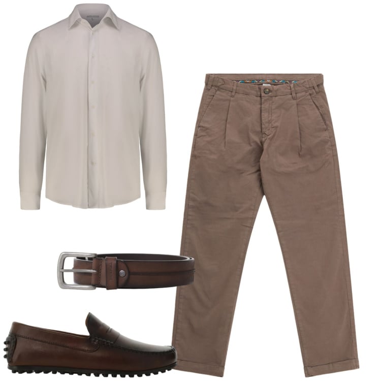 Outfit uomo - City. Stile Urban per Tutti i giorni. Abbinamento con scarpe stringate, cinture, pantaloni, camicie.