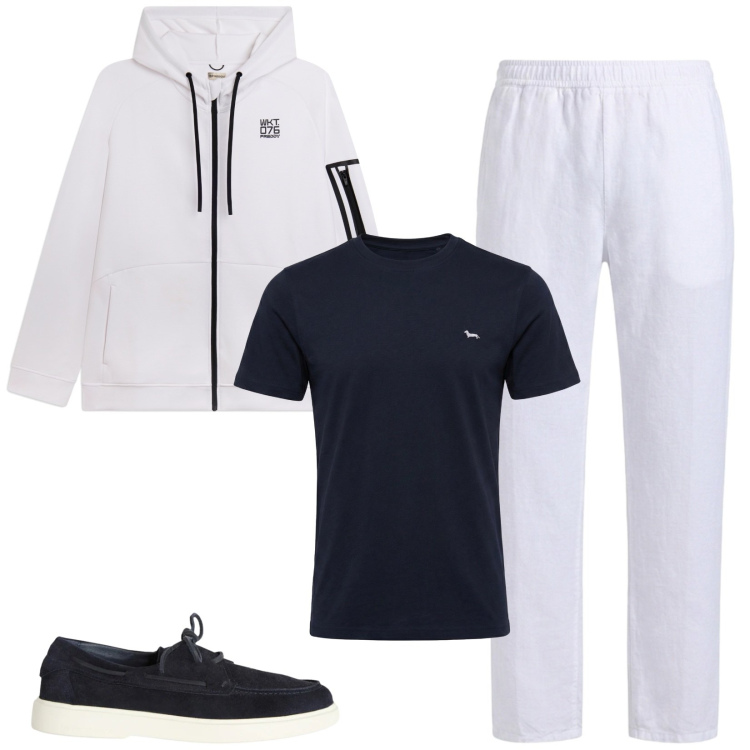 Outfit uomo - Total look #2406780. Stile Trendy per Tutti i giorni. Abbinamento con scarpe stringate, t-shirt, pantaloni, felpe con cappuccio.