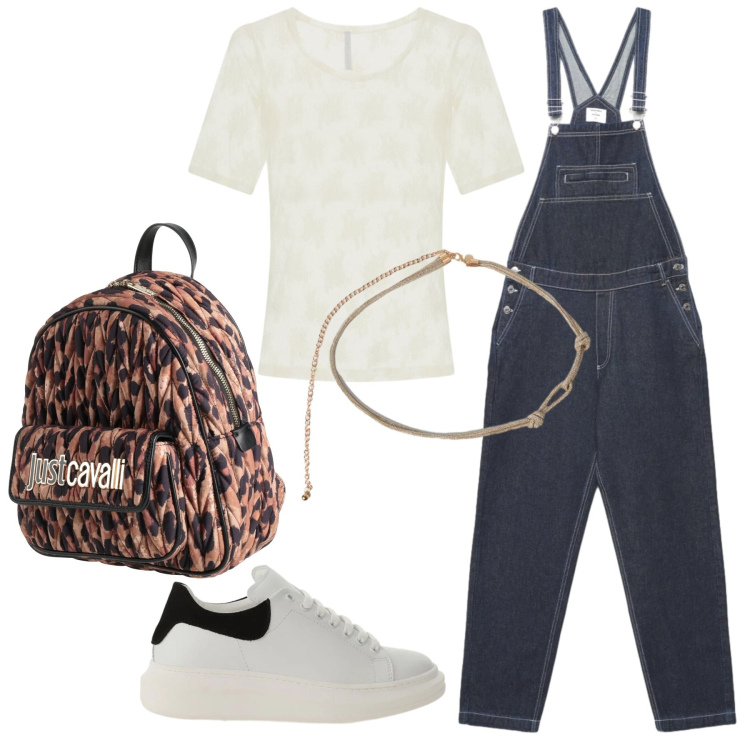 Outfit donna - Total look #2406798. Stile Urban per Tutti i giorni. Abbinamento con zaini, salopette, sneakers, t-shirt, cinture.