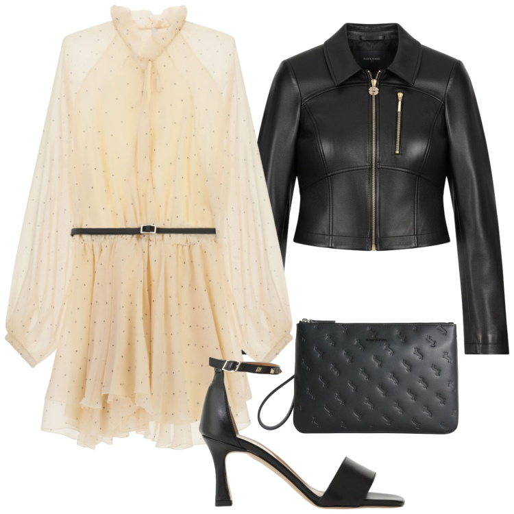 Outfit donna - Total look #2406813. Stile Glamour per Serata fuori. Abbinamento con anelli, sandali col tacco, vestiti corti, giacche.