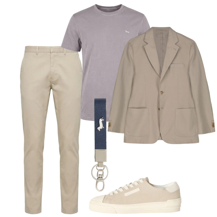 Outfit uomo - Sneakers minimal. Stile Casual per Tutti i giorni. Abbinamento con sneakers, t-shirt, pantaloni, portachiavi, giacche.