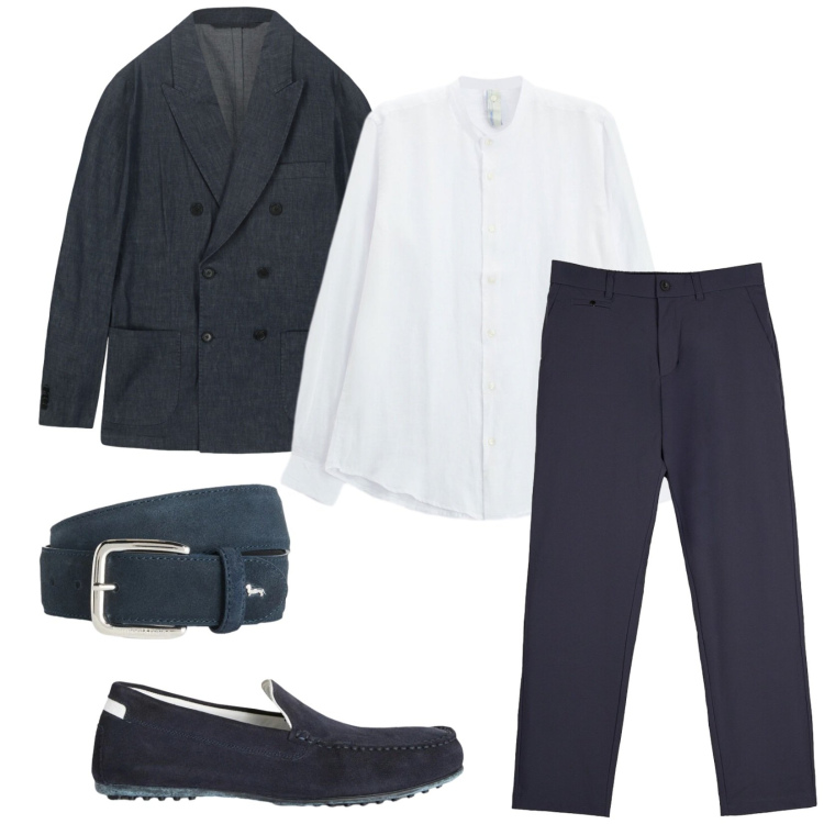 Outfit uomo - Total look #2406983. Stile Business/Elegante per Ufficio. Abbinamento con camicie, scarpe stringate, cinture, giacche, pantaloni chino.