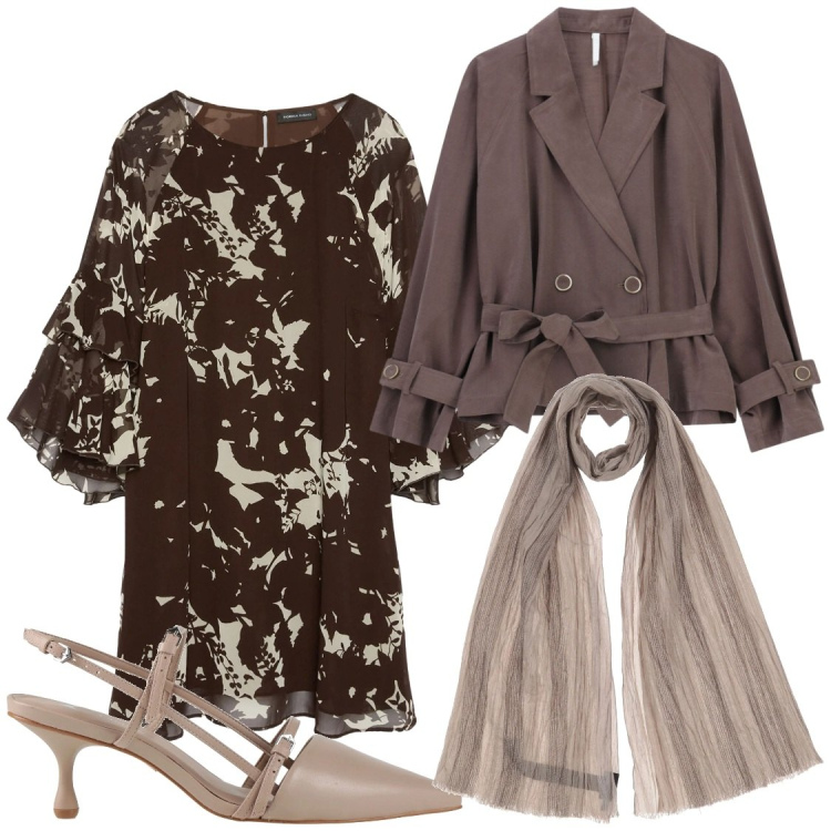 Outfit donna - Serate. Stile Bon Ton per Serata fuori. Abbinamento con sciarpe, décolleté, blazer, vestiti corti.