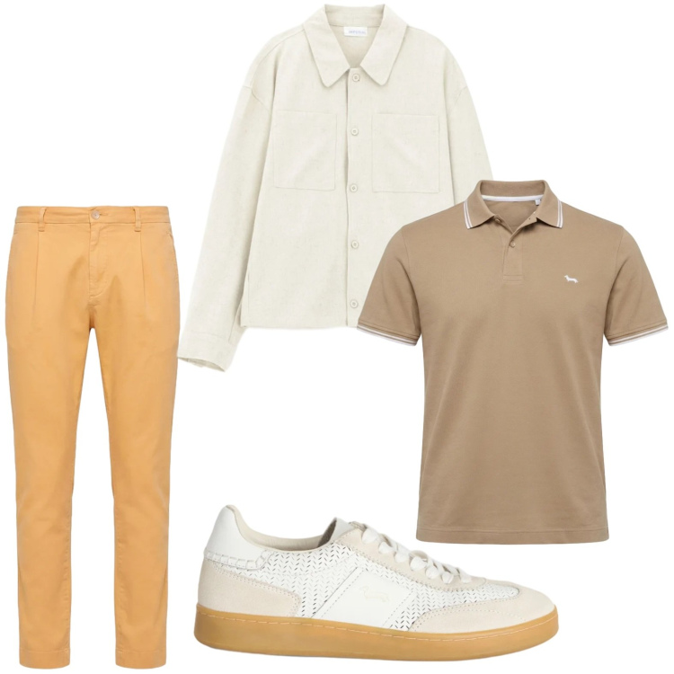 Outfit uomo - 24H. Stile Trendy per Tutti i giorni. Abbinamento con camicie, sneakers, pantaloni, polo.