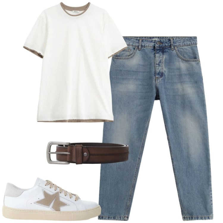 Outfit uomo - Imperial. Stile Casual per Tutti i giorni. Abbinamento con t-shirt, jeans, cinture, sneakers.