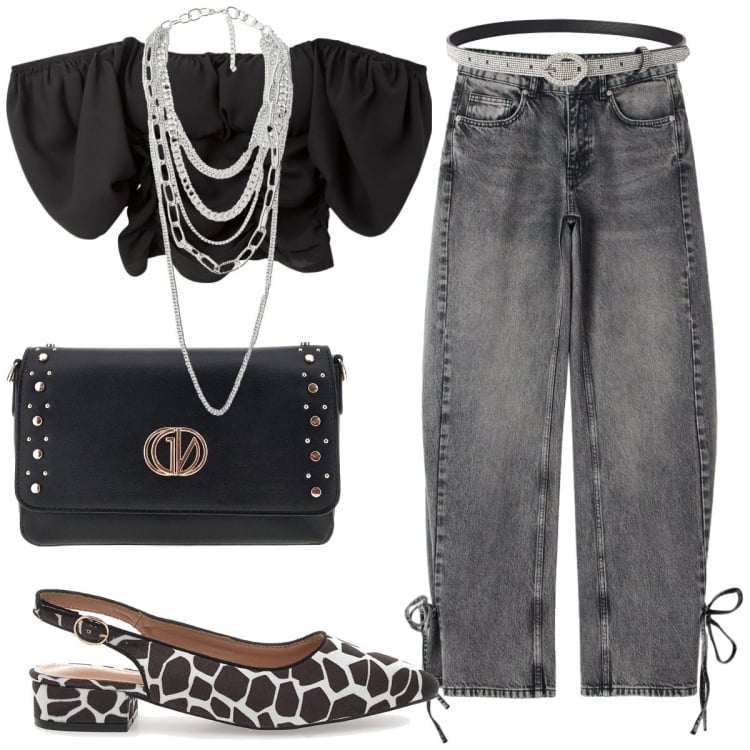 Outfit donna - Romantica con stile. Stile Romantica per Tutti i giorni. Abbinamento con jeans, bluse, cinture, collane, ballerine, borse a tracolla.