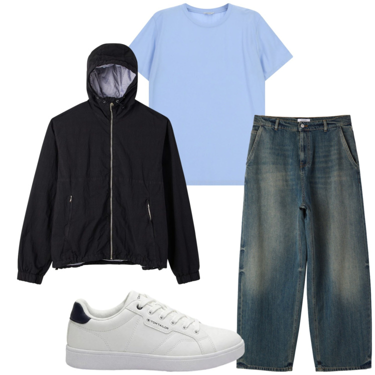 Outfit uomo - Total look #2407370. Stile Urban per Tutti i giorni. Abbinamento con sneakers, jeans, giacche, t-shirt.