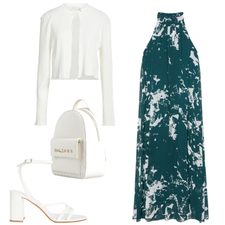 Outfit donna - Total look #2407407. Stile Minimal per Serata fuori. Abbinamento con zaini, cardigans, sandali in pelle, vestiti lunghi.