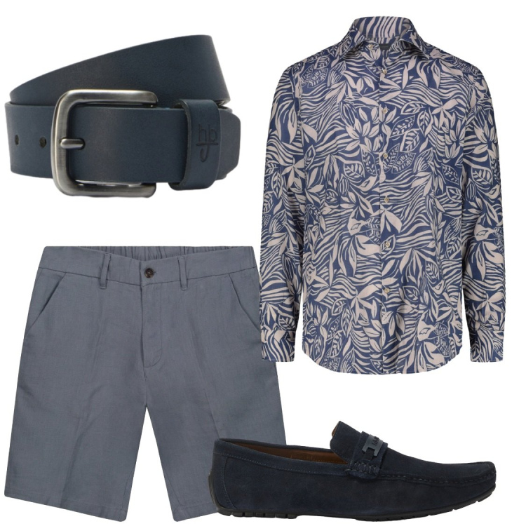 Outfit uomo - Con le maniche arrotolate. Stile Trendy per Serata speciale. Abbinamento con scarpe stringate, cinture, bermuda, camicie.