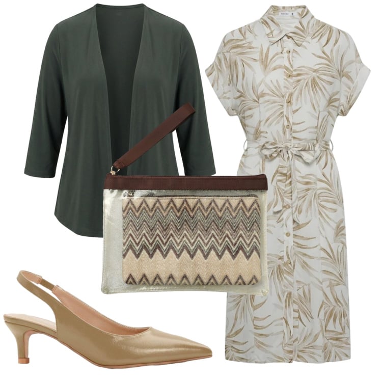 Outfit donna - Total look #2407460. Stile Bon Ton per Ufficio. Abbinamento con décolleté, pochette, vestiti chemisier, blazer.