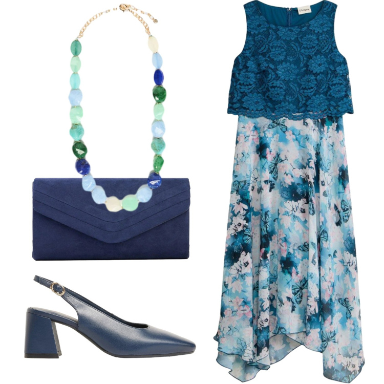 Outfit donna - Total look #2407528. Stile Basic per Serata fuori. Abbinamento con vestiti, décolleté, clutch, collane.