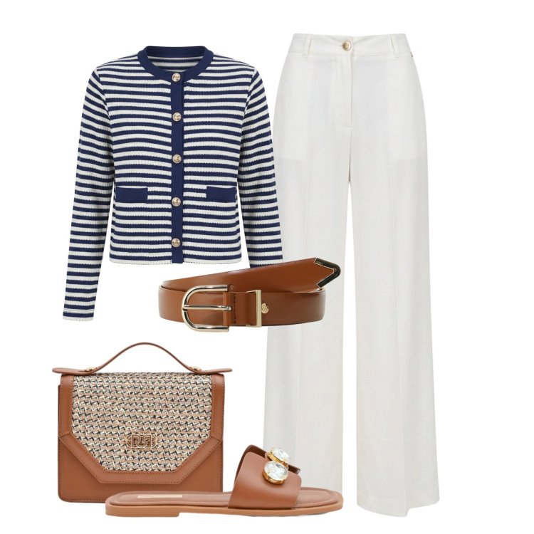 Outfit donna - Quiet dress - @pamela. Stile Casual chic per Tutti i giorni. Abbinamento con pantaloni a palazzo, pochette, sandali gioiello, cardigans, cinture.