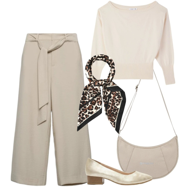 Outfit donna - Quiet dress. Stile Casual chic per Ufficio. Abbinamento con décolleté, pantaloni a palazzo, foulard, pullovers, borse a spalla.