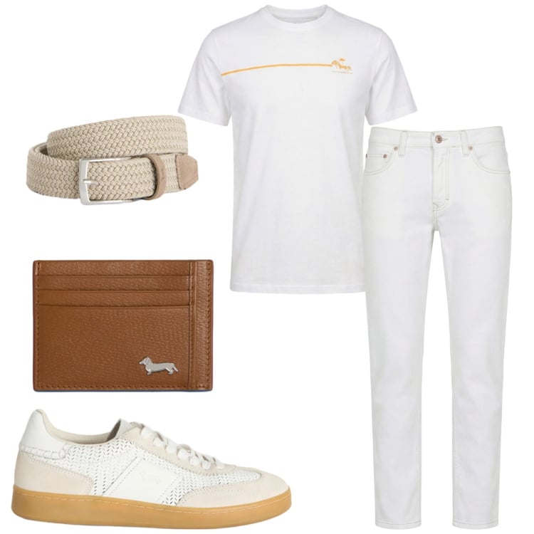 Outfit uomo - Total look #2407776. Stile Casual per Tutti i giorni. Abbinamento con cinture, jeans, sneakers, portafogli, t-shirt.