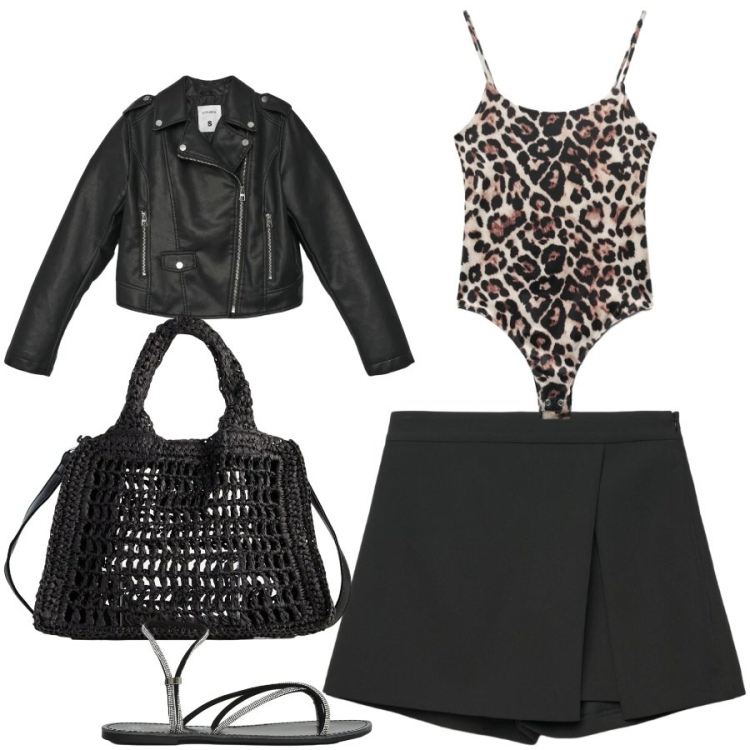 Outfit donna - Total look #2407832. Stile Casual chic per Tutti i giorni. Abbinamento con borse a tracolla, gonne, giacche, top, sandali.