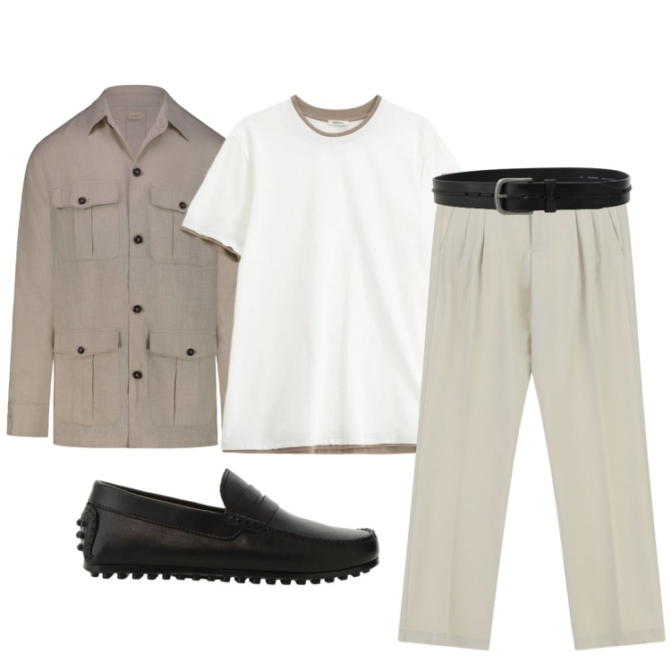 Outfit uomo - Uscita serale. Stile Trendy per Serata speciale. Abbinamento con pantaloni, cinture, t-shirt, scarpe stringate, cappotti.