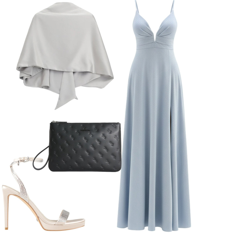 Outfit donna - Stile impero. Stile Chic per Cerimonia. Abbinamento con sandali col tacco, vestiti lunghi, scialli, anelli.