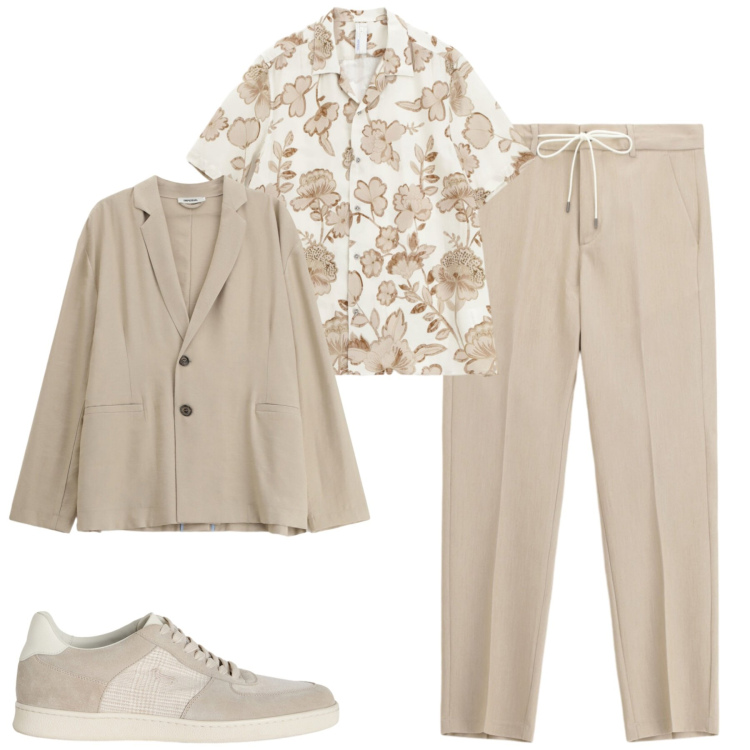 Outfit uomo - Maggio. Stile Urban per Tutti i giorni. Abbinamento con giacche, pantaloni, camicie a manica corta, sneakers.