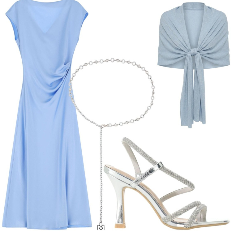 Outfit donna - Cerimonia. Stile Chic per Cerimonia. Abbinamento con sandali col tacco, vestiti midi/longuette, cinture, stole.