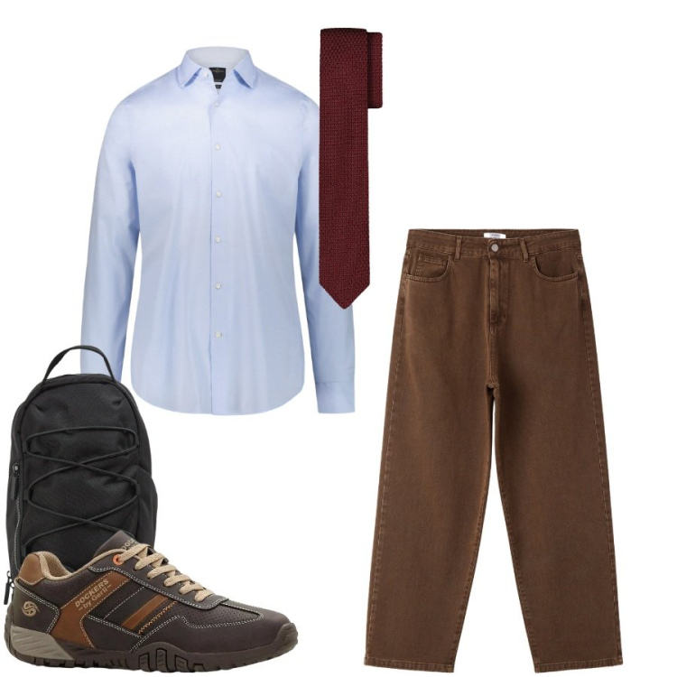 Outfit uomo - Total look #2408007. Stile Urban per Tutti i giorni. Abbinamento con sneakers, pantaloni, borse sportive, camicie, cravatte.