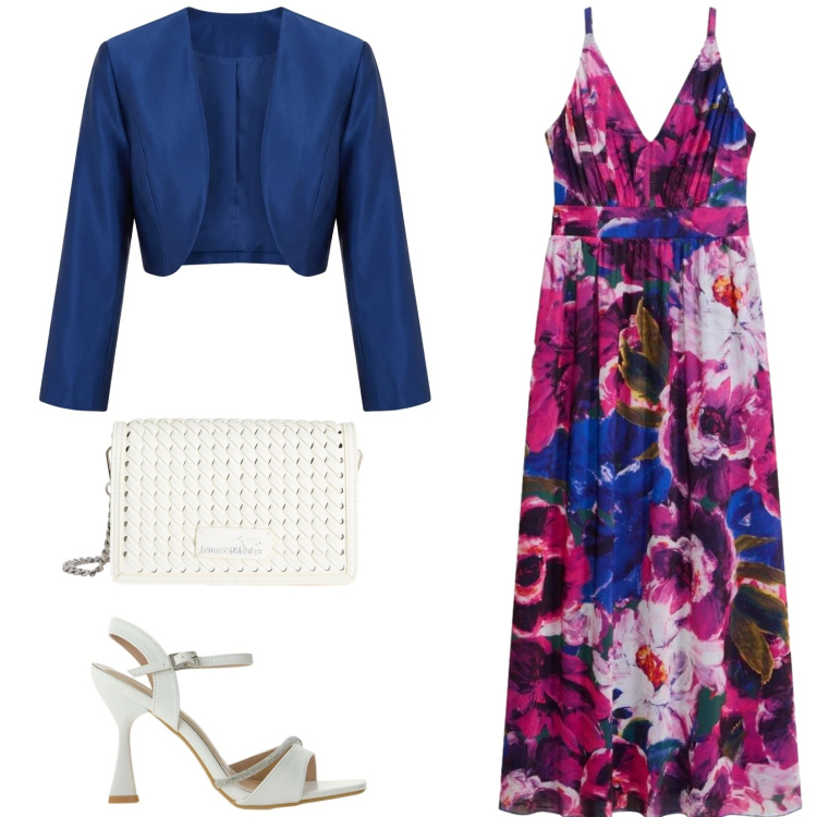 Outfit donna - Total look #2408157. Stile Chic per Serata fuori. Abbinamento con vestiti, bolero, sandali gioiello, borse a tracolla.