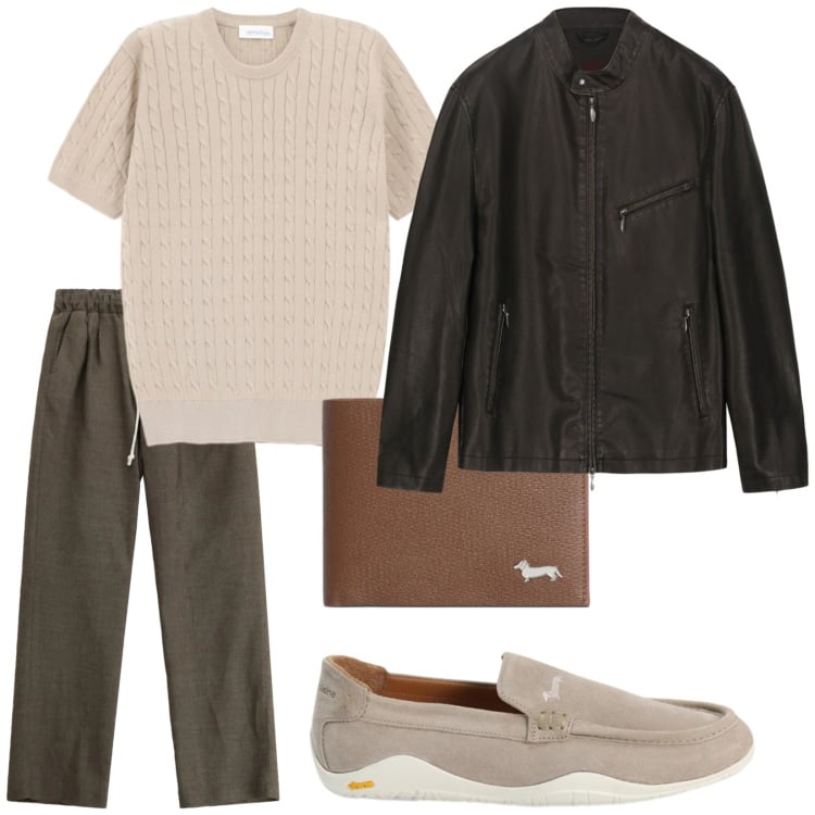 Outfit uomo - Total look #2408177. Stile Trendy per Tutti i giorni. Abbinamento con pantaloni, t-shirt, portafogli, scarpe stringate, giacche.