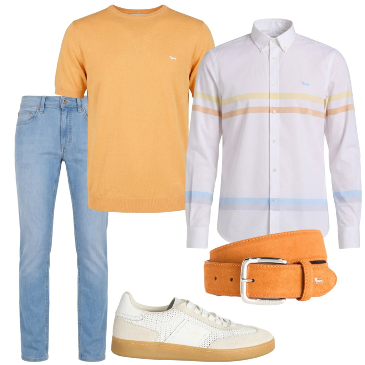 Outfit uomo - 2026. Stile Trendy per Tutti i giorni. Abbinamento con sneakers, cinture, t-shirt, jeans, camicie.