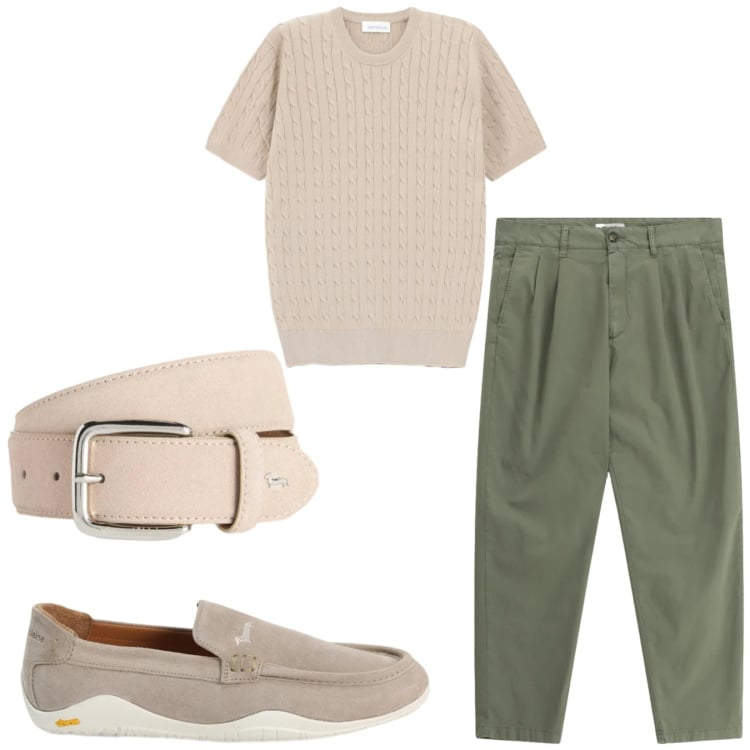Outfit uomo - Total look #2408218. Stile Trendy per Serata speciale. Abbinamento con pantaloni, t-shirt, cinture, scarpe stringate.