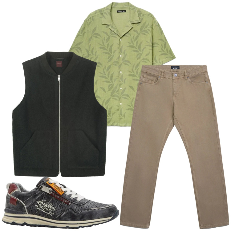 Outfit uomo - Total look #2408220. Stile Urban per Tutti i giorni. Abbinamento con sneakers, jeans, camicie a manica corta, piumini.
