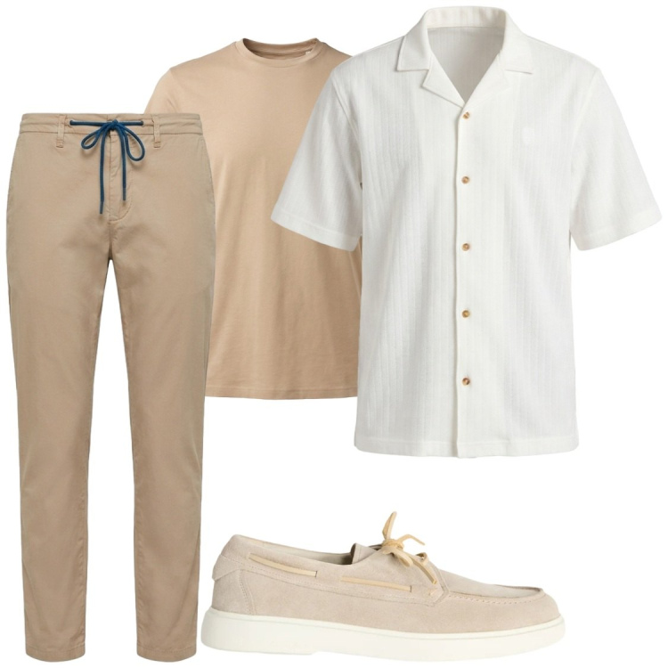 Outfit uomo - Serate. Stile Trendy per Serata speciale. Abbinamento con scarpe stringate, t-shirt, camicie a manica corta, pantaloni.