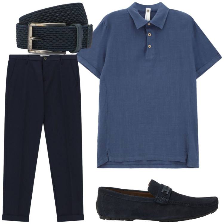 Outfit uomo - Polo Imperial. Stile Trendy per Serata speciale. Abbinamento con polo, pantaloni, scarpe stringate, cinture.