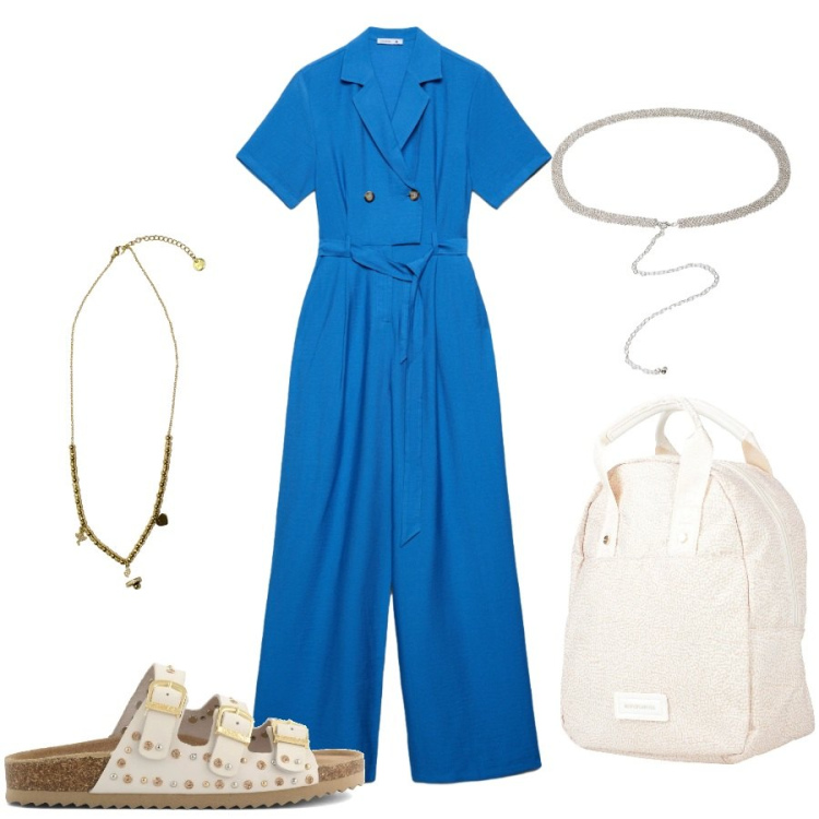 Outfit donna - Total look #2408542. Stile Casual chic per Tutti i giorni. Abbinamento con zaini, tute, ciondoli, cinture, sandali.