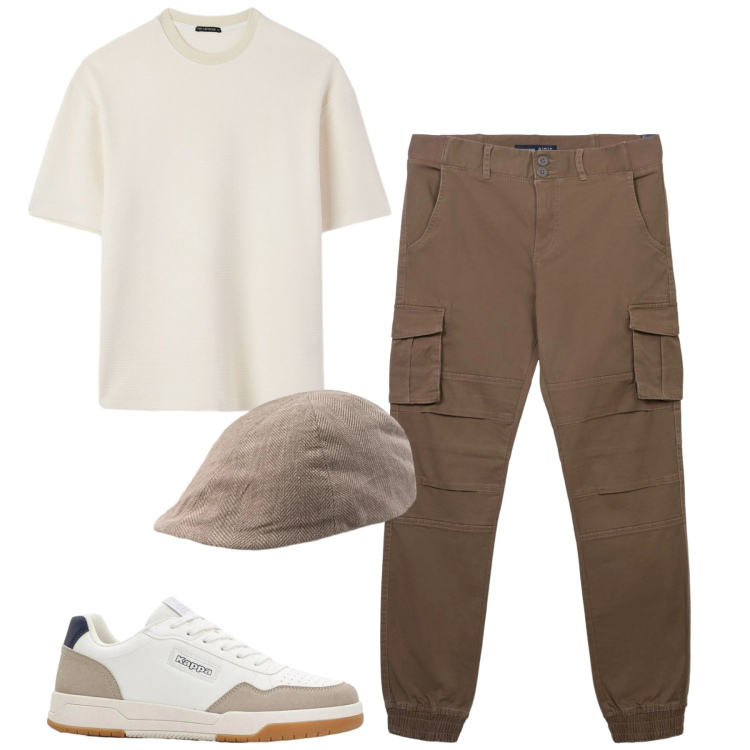 Outfit uomo - Terranovq. Stile Casual per Tutti i giorni. Abbinamento con sneakers, pantaloni cargo, t-shirt, cappelli e berretti.