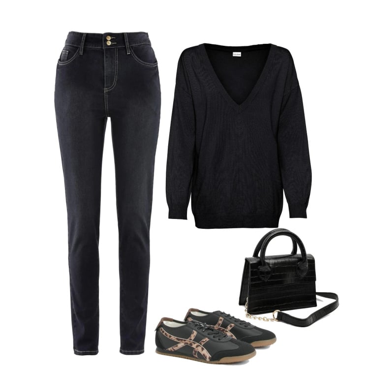Outfit femme - Jean. Style Basique pour Tous les jours. Assortir avec pulls, jean slim, sacs en bandoulière, sneakers.