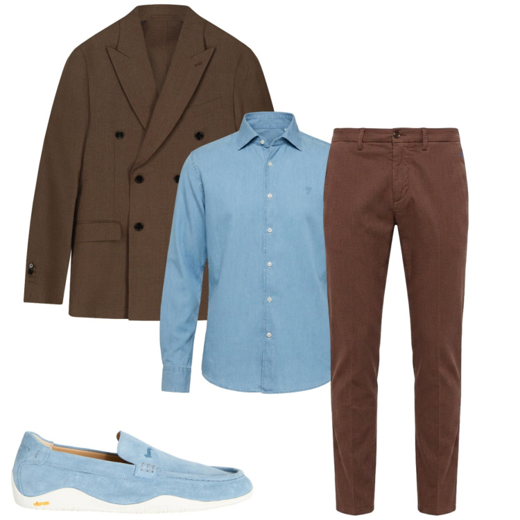 Outfit uomo - Total look #2408773. Stile Business/Elegante per Ufficio. Abbinamento con scarpe stringate, camicie, pantaloni chino, giacche.