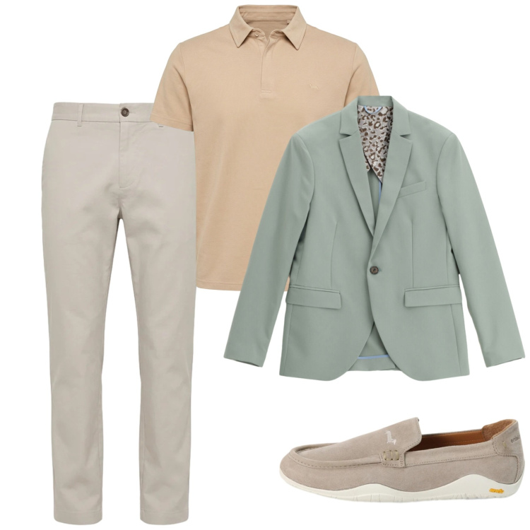 Outfit uomo - In vacanza. Stile Casual per Tutti i giorni. Abbinamento con giacche, polo, pantaloni, scarpe stringate.