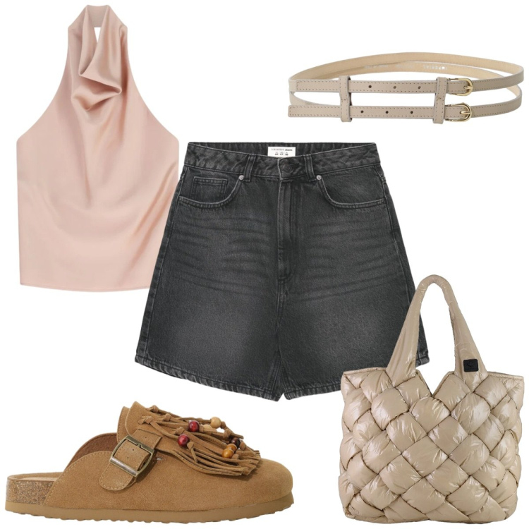 Outfit donna - Total look #2408955. Stile Etnico per Tutti i giorni. Abbinamento con shorts, sabot, top, cinture, borse tote.