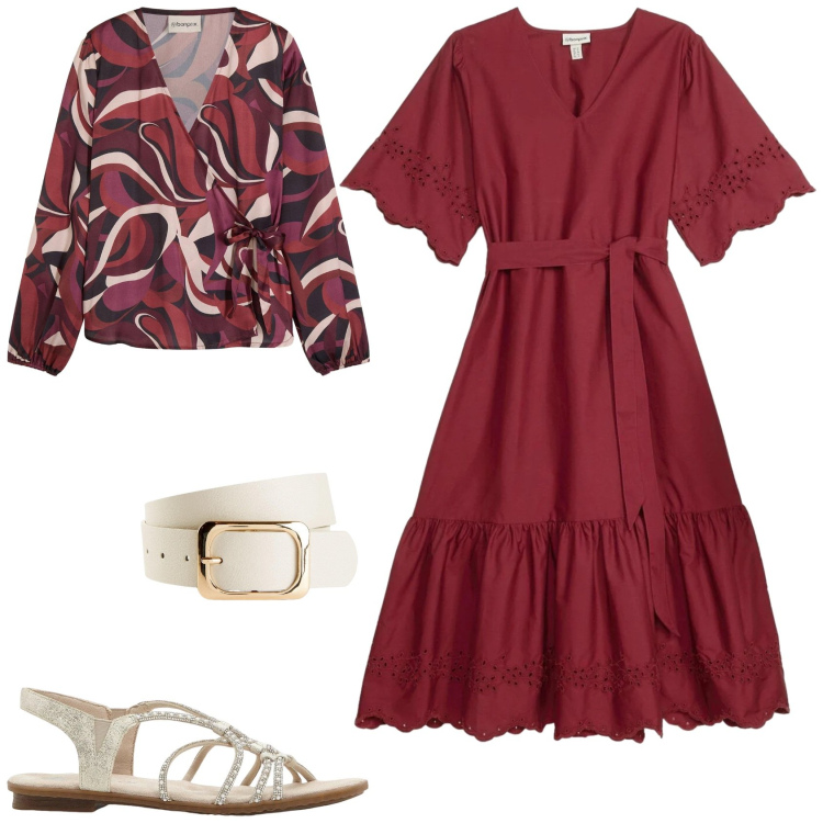 Outfit donna - Boho ogni giorno. Stile Boho per Tutti i giorni. Abbinamento con vestiti midi/longuette, camicie, sandali, cinture.