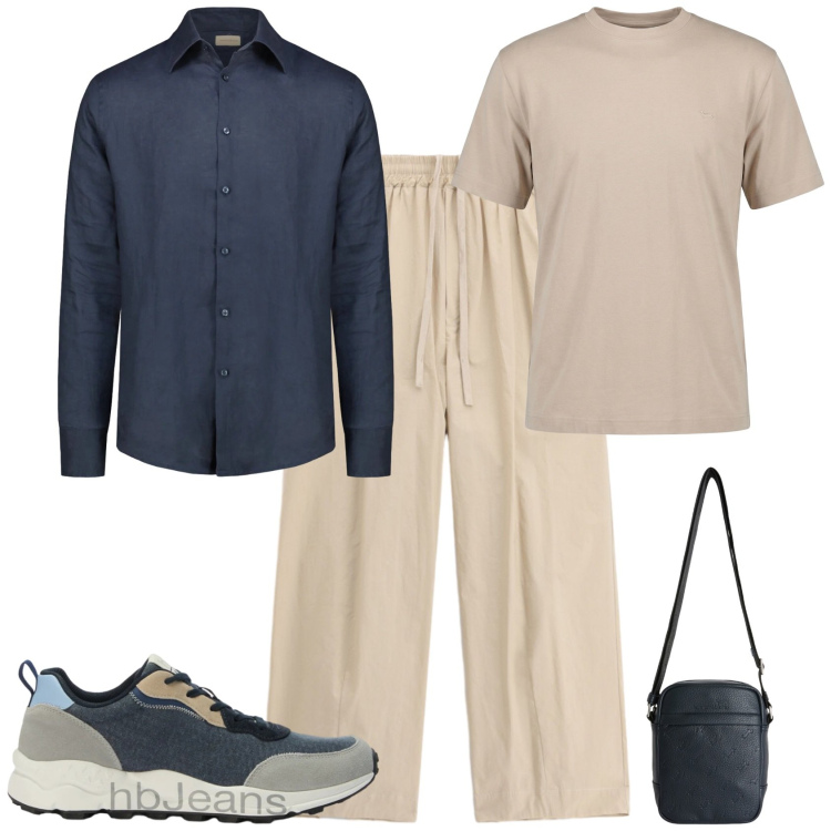Outfit uomo - Trendy aperitivo serata. Stile Trendy per Serata speciale. Abbinamento con pantaloni, sneakers, borse sportive, t-shirt, camicie.