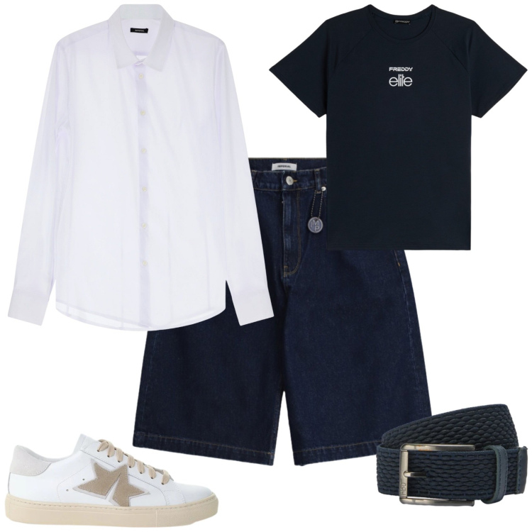 Outfit uomo - Trendy ogni giorno. Stile Trendy per Tutti i giorni. Abbinamento con camicie, bermuda, sneakers, cinture, t-shirt.