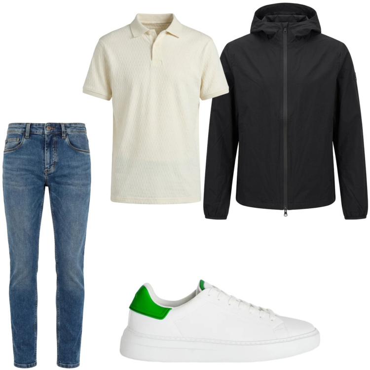 Outfit uomo - Jeans e polo. Stile Trendy per Tutti i giorni. Abbinamento con jeans slim fit, polo, sneakers, giacche.