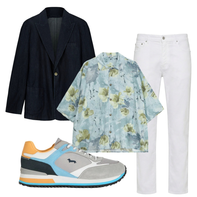 Outfit uomo - Total look #2409057. Stile Trendy per Tutti i giorni. Abbinamento con camicie a manica corta, sneakers, pantaloni, giacche.
