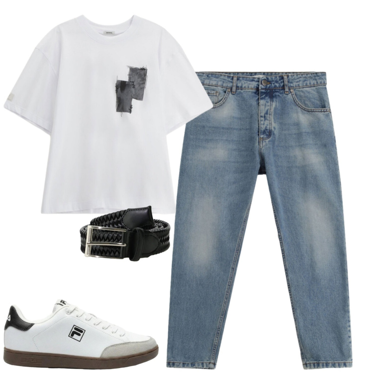 Outfit uomo - Imperial. Stile Casual per Tutti i giorni. Abbinamento con sneakers, jeans, cinture, t-shirt.