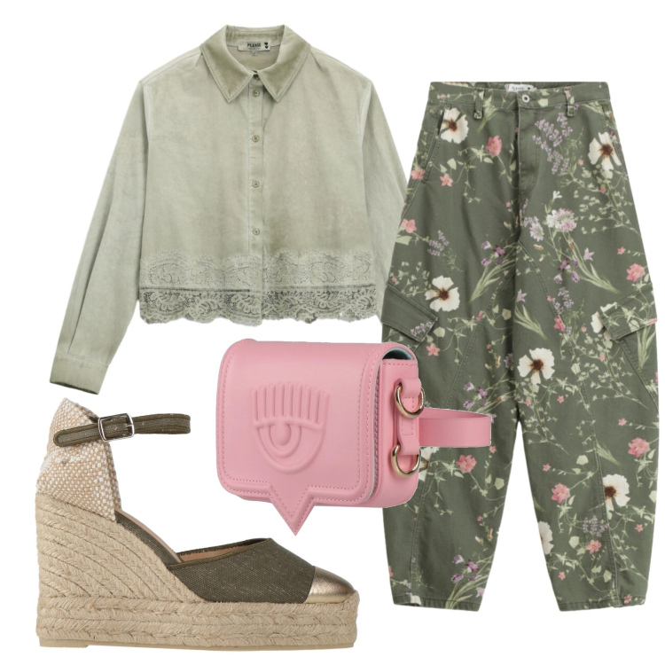 Outfit donna - Total look #2409109. Stile Trendy per Tutti i giorni. Abbinamento con espadrillas, marsupi, pantaloni cargo, camicie.