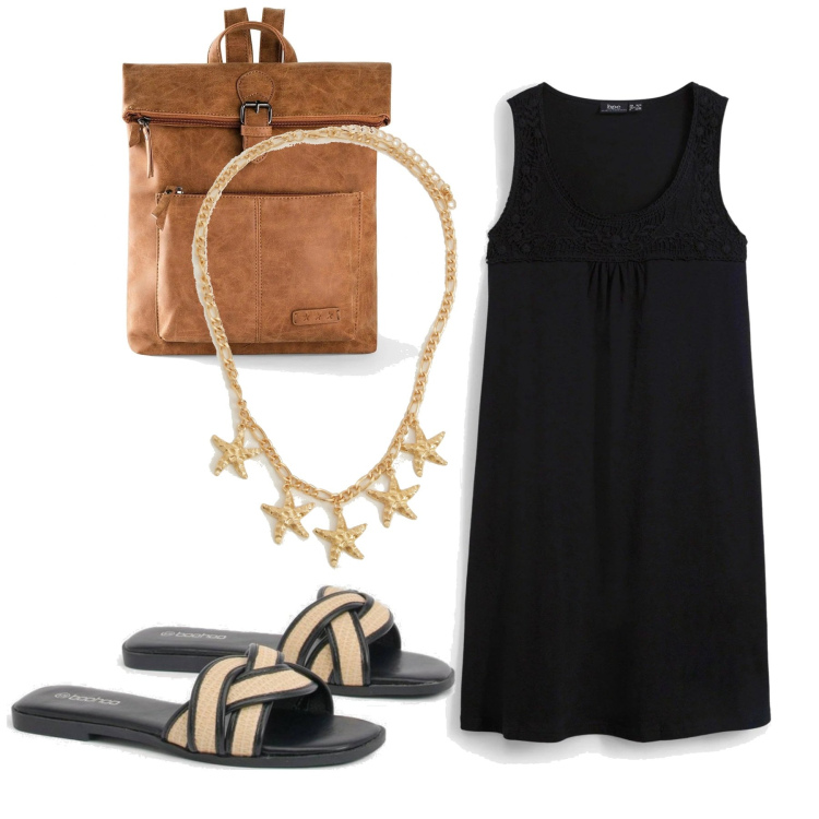Outfit femme - Les mules. Style Basique pour Tous les jours. Assortir avec sacs à dos, robes longues, colliers, mules.