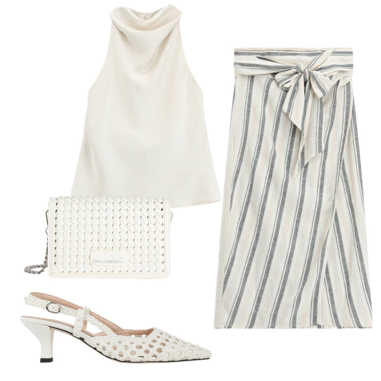 Outfit donna - Total look #2409384. Stile Chic per Serata fuori. Abbinamento con décolleté, top, borse a tracolla, gonne longuette.