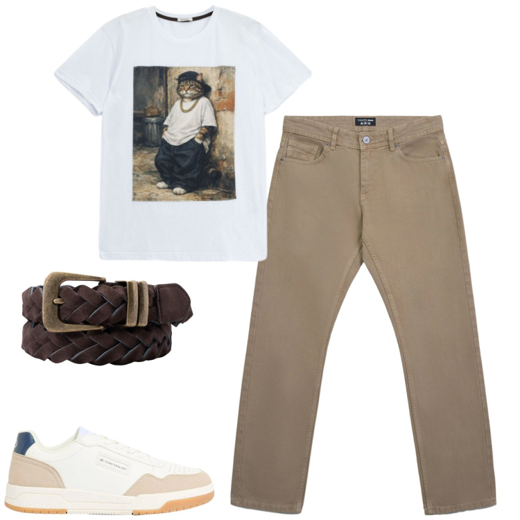 Outfit uomo - Maggio. Stile Casual per Tutti i giorni. Abbinamento con sneakers, jeans, t-shirt, cinture.