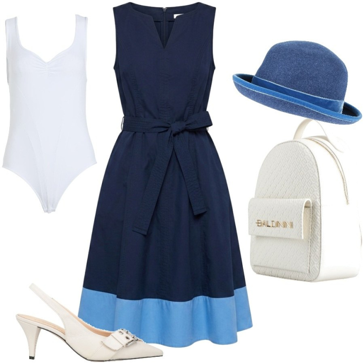 Outfit donna - Total look #2409489. Stile Romantica per Tutti i giorni. Abbinamento con zaini, cappelli, décolleté, body, vestiti senza maniche.