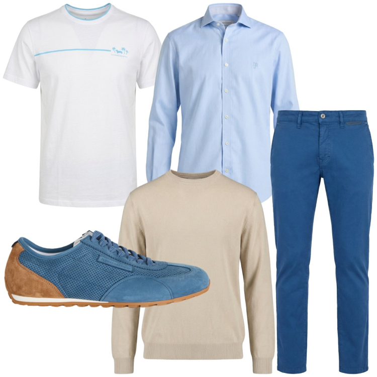 Outfit uomo - Classico. Stile Casual per Tutti i giorni. Abbinamento con pantaloni, t-shirt, maglieria, camicie, sneakers.